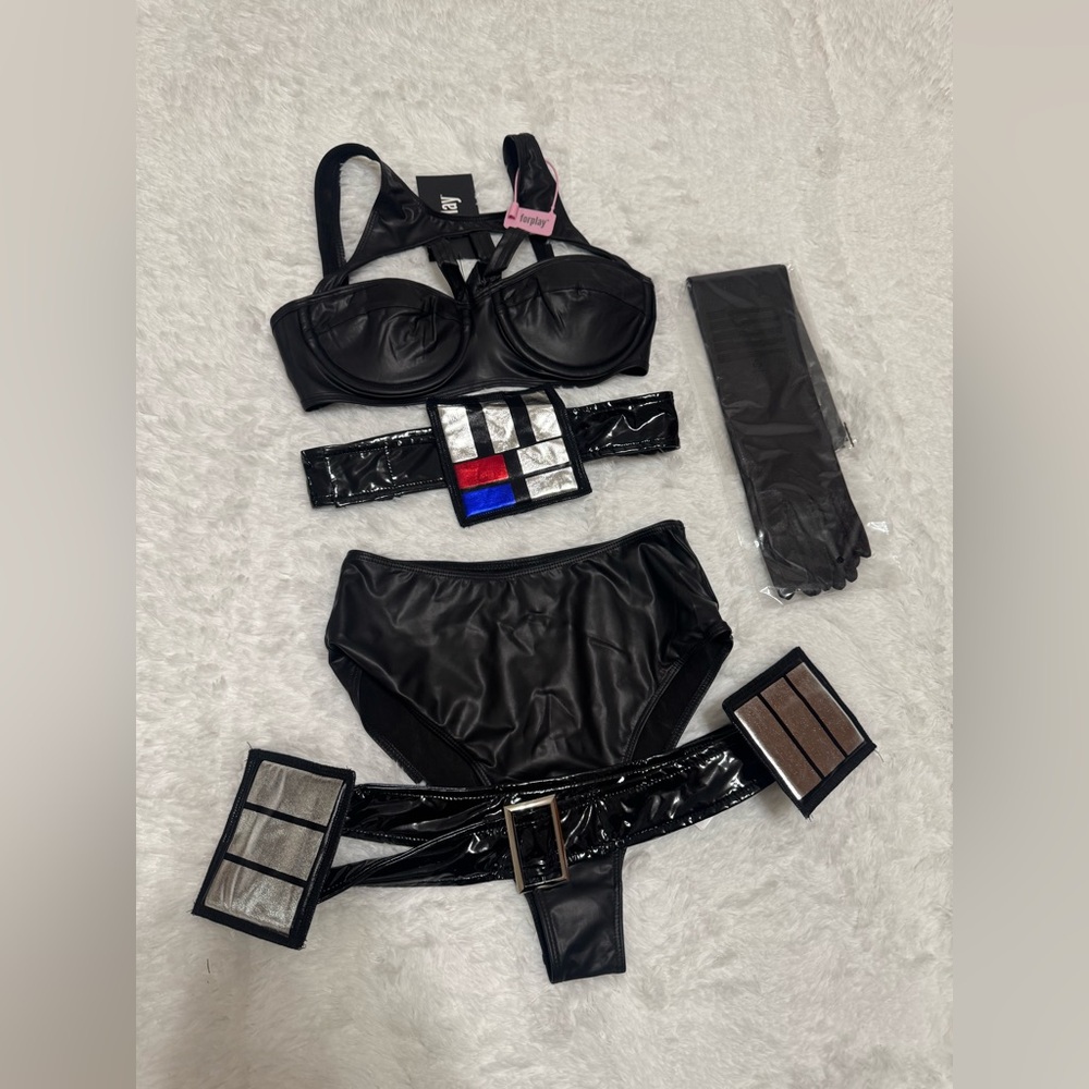 New Xs/s forplsy black starwars costume outfit lingerie festival space rave set